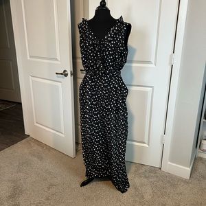 Black and white pika dot jumpsuit